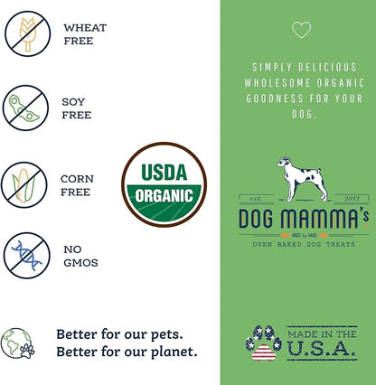 Dog Mamma's Organic Sweet Potato & Kale Recipe - Certified Organic Dog Treats 6 oz
