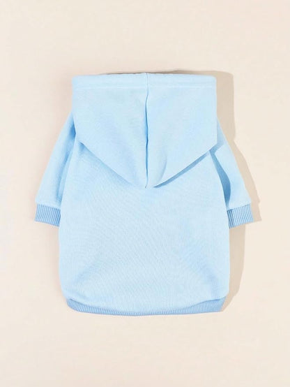 QWINEE Basic Dog Hoodie Sweatshirt Puppy Sweater Warm Cat Costumes Pet Clothes for Chihuahua Puppy Kitten Small Medium Dogs Light Blue XX-Small