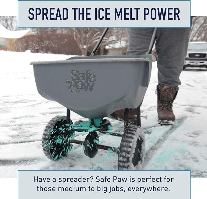 Safe Paw Pet-Safe Snow and Ice Melt, Salt- and Chloride-Free Melter, 8 lbs - Outdoor Winter Melting Deicer for Driveway, Concrete, Sidewalk, Metal, Wood Deck, and Brick Surfaces