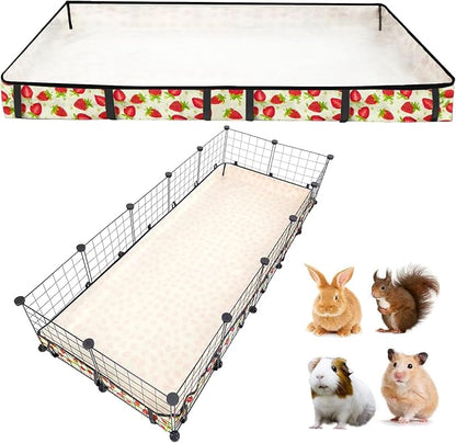 Guinea Pig Cage Liner，Washable Waterproof Oxford Cloth Cage Liners for Small Animals,Hamster Chinchilla Hedgehog Rabbit and Other Small Animals Not Include Cage (24x60 inches)