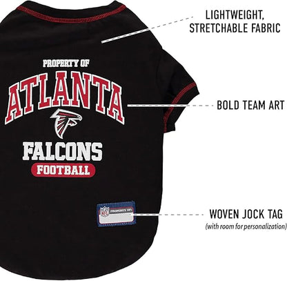 NFL Atlanta Falcons Dog T-Shirt for Pets, Size X-Large. Officially Licensed Pet Shirt with Team Logo, Soft Stretchable Comfort Fit Apparel for Dogs & Cats