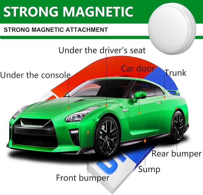 GPS Tracker for Vehicles and Cars,Magnetic GPS Tracker for Car,Real-Time Location Tracking Device,No Subscription,No Monthly Fee,Waterproof Tracker for Kids, Pets and Dogs(GF13)