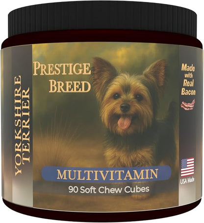 Multivitamins, Balanced Nutrition for Your Yorkie, 90 Count, Made in the USA with Real Bacon