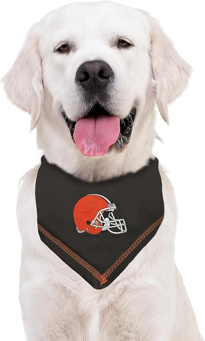 Pets First NFL Cleveland Browns TIE Bandana, Size Small/Medium. Dog Bandana Scarf Bib for Pet Cat Dog. The Ultimate Game-Day, Party Bandana
