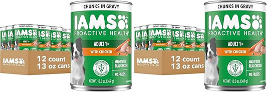 Iams Proactive Health Wet Dog Food, Chicken Chunks in Gravy, 13 oz., Pack of 24