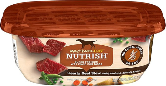 Nutrish Rachael Ray Wet Dog Food Hearty Beef Stew, 8 oz. Tub, 8 Count
