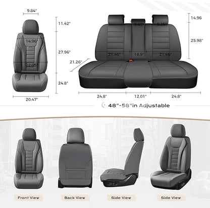 Coverado Car Seat Covers, Front Covers for Cars, Car Seat Cover Front Seats, Automotive Seat Cover, Waterproof, Leather Car Seat Cushion, Universal Interior Covers Seat Protectors for Most Cars