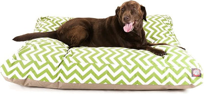 Majestic Pet Chevron Rectangle Dog Bed Washable – Non Slip Comfy Pet Bed – Crate Bed with Removable Washable Cover – Kennel Bed for Sleeping, Polyester Fiber, Large, Black