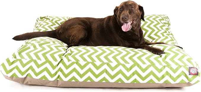 Majestic Pet Chevron Rectangle Dog Bed Washable – Non Slip Comfy Pet Bed – Crate Bed with Removable Washable Cover – Kennel Bed for Sleeping, Polyester Fiber, Medium, Gray