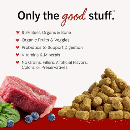 Stella & Chewy's Freeze-Dried Raw Beef Meal Mixers- Dog Food Topper and Mixer - Made with 95% Grass-Fed Beef,Organs & Bone - Perfect for Picky Eaters - Grain-Free - 35 oz,(Pack of 2)