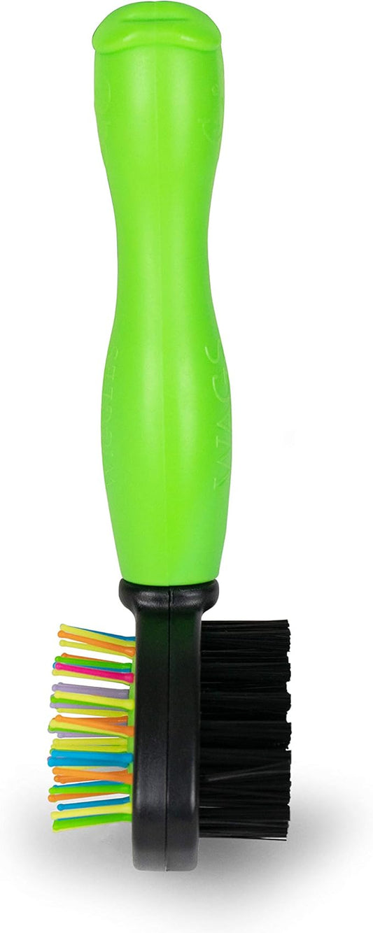 Wags & Wiggles Two-Sided Brush for Small and Long-Haired Dogs | 2-in-1 Bristle and Straight Pin Grooming Supplies for All Dogs