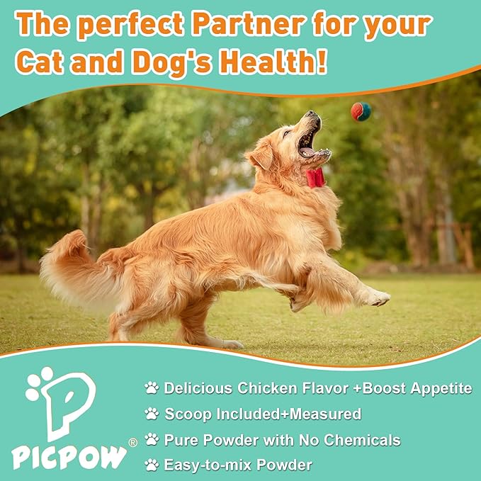 Probiotic Powder for Dogs & Cats, 10 Billion CFU Dog Probiotic Powder, with Digestive Enzymes & PrebioticsP, for Digestive Health, Immune Support, Diarrhea, Gas & Loose Stool