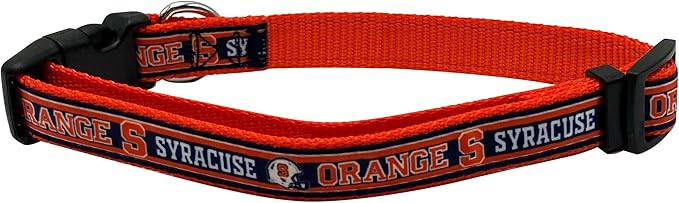 Pets First Collegiate PET Collar NEW VERSION Syracuse Orange Dog Collar, Size Large. Best Sports Team Color for Dogs & Cats. A Shiny & Colorful Dog & Cat Collar Licensed by The NCAA