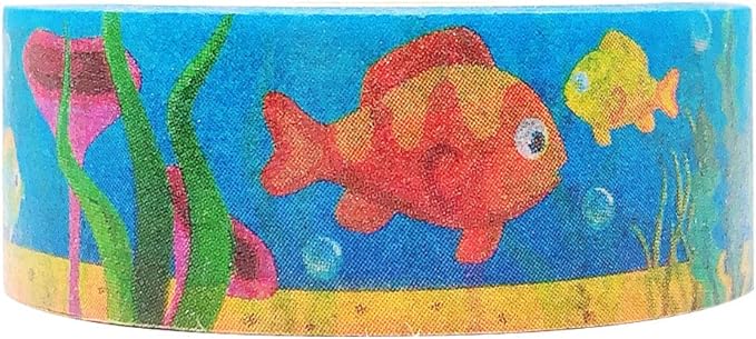 allydrew Washi Masking Tape, 15mm x 10M, Aquarium Fish