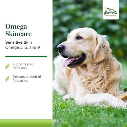 Terry Naturally Omega Skincare - Canine Skin Health Pet Supplies - Skin Support for Dog's Health - Omegas for Animals - Pet Skincare Supplements - 8 fl oz