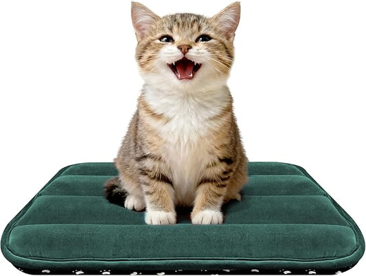 pobopobo Dog Crate Pad, Ultra Soft & Anti-Slip Kennel Mat, Secure Fit for Metal Crates & Dog Cages, Washable Cozy Bed for Small Medium Large Dogs (Green, XS(18"*12"*1.5"))