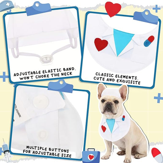 Hillban Dog Doctor Costume Pet Doctor Nurse Cosplay Costume for Large Dogs Cats Puppy Funny Pet Costumes Cosplay Party Vet Clothing Nurse Outfit Cat Apparel Cute Uniform (M)