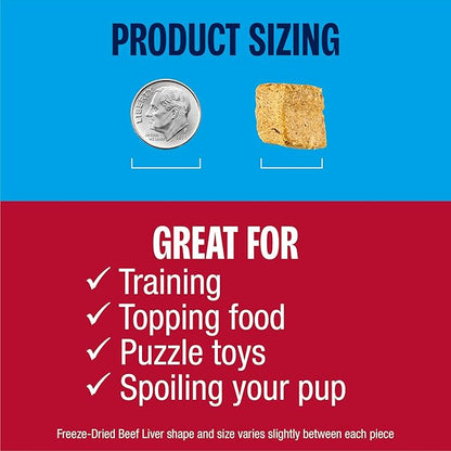 Muenster Freeze Dried Beef Liver Bites - Dog Treats, Mixer or Topper (3oz) - One Ingredient