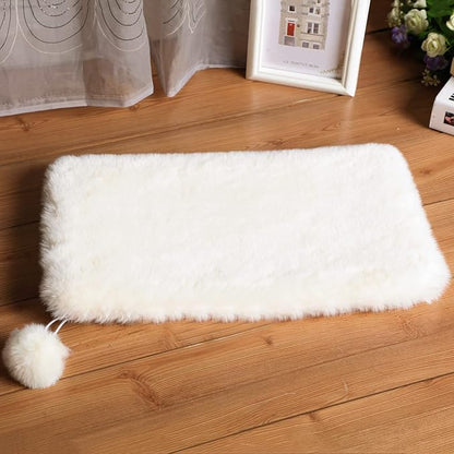 SHENGOCASE 2-Pack 12" x 31.5" Faux Rabbit Fur Cat Condo Replacement Cushion. Cat Dog Bed Cushion Pad for Window Perch Cat Tree Tower Carrier Cage Crate Kennel Furniture