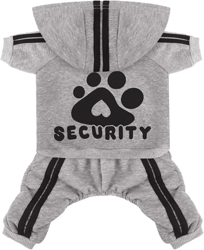 Dog Hoodie Security Clothes 4 Legs Jumpsuit Sweatshirt Hoodies Soft & Warm Dog Outfit Pullover Winter Clothes Dog Sweater for Small Medium Large Dogs Cats (Gray, Large)
