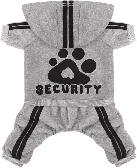 Dog Hoodie Security Clothes 4 Legs Jumpsuit Sweatshirt Hoodies Soft & Warm Dog Outfit Pullover Dog Winter Clothes Sweater for Small Medium Large Dogs Cats (Gray, X-Large)