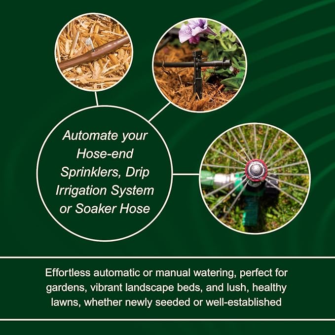 Rain Bird 1ZEHTMRP Premium Professional Grade Electronic Digital Hose End Timer/Controller, One Zone/Station, Battery Operated, Digital with Brass Inlet/Outlet