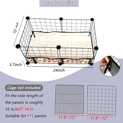 Guinea Pig Cage Liner，Washable Waterproof Oxford Cloth Cage Liners for Small Animals,Hamster Chinchilla Hedgehog Rabbit And Other Small Animals Not Include Cage (C&C 1x2(12x24 inches), Strawberries)