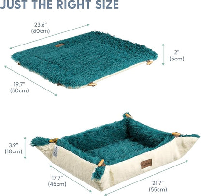 The Cat Ladies Self Warming Heated Cat Bed Mat - Heated Outdoor Kitten Bed Mat - Non Electric Heating Pad - for Indoor and Outdoor Cats - Reversible Comfortable Design - Dark Green