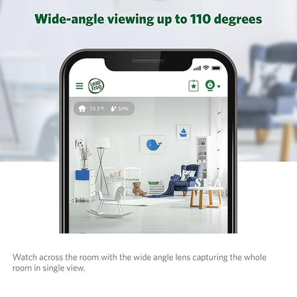 LeapFrog Scout LF2911 Baby Monitor Camera, WiFi Remote Access, 1080p HD 360 ° Pan & Tilt Smart Camera, 2-Way Audio Talk, Night Light, Night Vision, Soothing Sounds, Temp. & Humidity Sensor