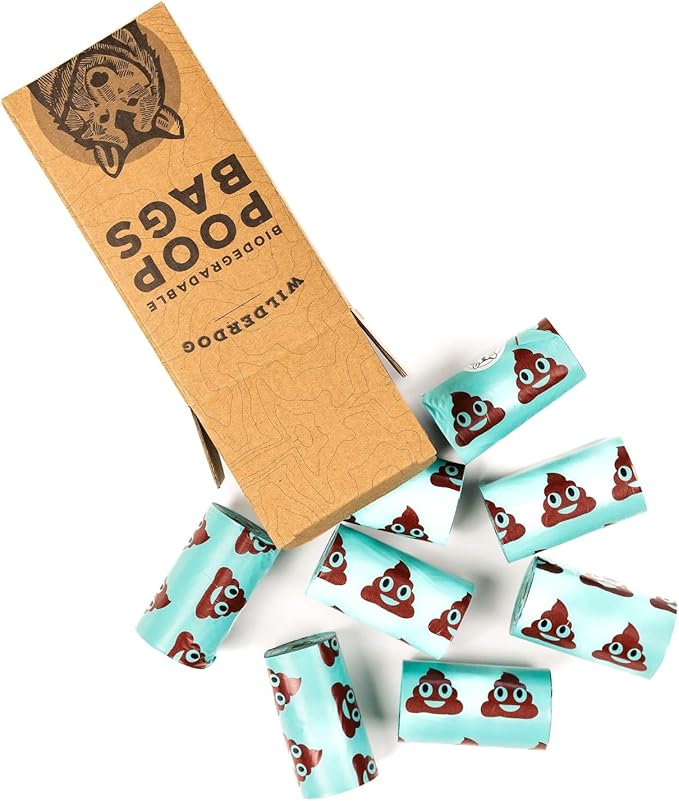 Wilderdog Biodegradable Extra Thick Dog Poop Bags, Environmentally Friendly - 120Ct