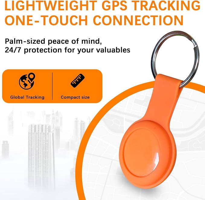 GPS Tracker for Vehicles,Portable GPS Tracking Device-TG03-Orange | Real Time Full Global Coverage Location Tracker for Kids,Dogs,Trucks/Person,No Monthly Fee/No SIM Card Required