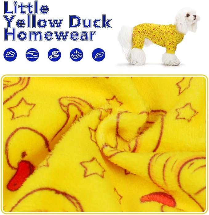 Paiaite Dog Pajamas Onesie: Comfortable Four-Legged Apparel for Small, Medium, & Large Dogs, Polyester Material for Comfort, Wrinkle Resistance, Moisture Wicking, Stretchiness Rotating Duck 3XL