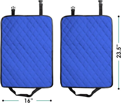 FH Group Faux Leather Seat Back Kick Protectors – 2 Pack Diamond Stitched Back Seat Protector for Driver and Passenger Seat, Waterproof, Easy to Clean