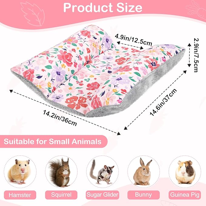 Rabbit Bed 15"X14"Thickened and Soft Bunny Bed Washable Cuddle Cushion Plush Mat Double-Sided Plush Small Pet Flop Mat Cotton Pillow for Rabbit