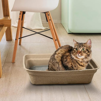 Disposable Litter Boxes (Brown, Large 6-Pack)