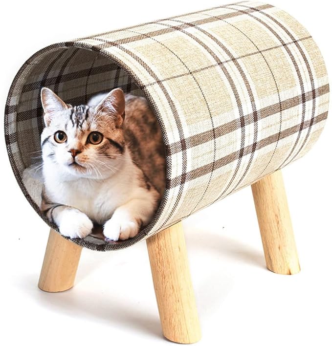 Pet Beds，Cylindrical cat Bed, Tunnel cat Bed, Removable and Washable Cotton pad, Summer cat Litter, Summer cat Supplies, pet Bed, cat Hammock on high Stand, All Seasons