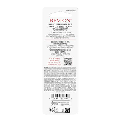 Revlon Nail Clipper With File, Manicure Care Tool With a Curved Blade for an Accurate Trimming and Grooming, Easy to Use (Pack of 1)