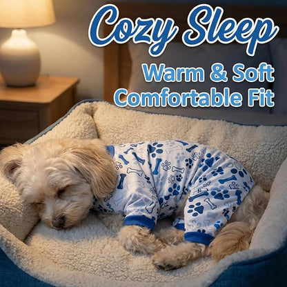 Vet-Approved Calming Dog Pajamas Onesie | High-End Hypoallergenic Polyester | Ultra-Premium & Cute for Small, Medium Dogs Holiday Clothes & Recovery Suit | All-Season M
