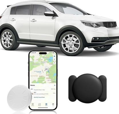 GPS Tracker for Vehicles No Subscription,Real Time GPS Tracker for Car Work with Apple Find My(iOS Only),Mini Hidden Car Tracker Device with Magnetic Case,No Monthly Fee-Black,1PCS