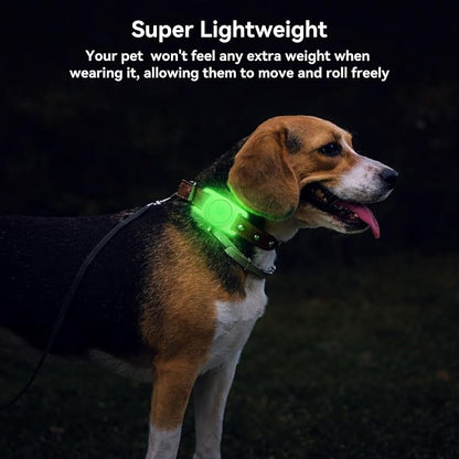 GOCII for Airtag Dog Collar Holder 2 Pack,Waterproof Dog Collar Holder for Apple AirTag(Gen 1 & 2),Silicone Air Tags Case for Dog Collars(Glow Green)