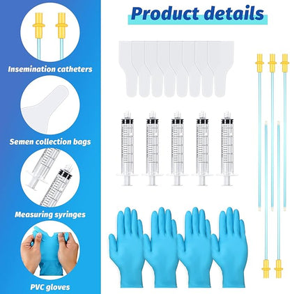 Weewooday 15 Set AI Artificial Insemination Dog Breeding Kit Canine Breeding Kit Dog Semen Collection Bag Disposable Artificial Insemination Pet Supplies(20 cm,Blue)