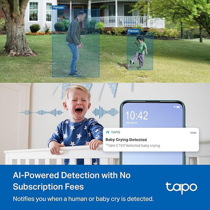 Tapo 1080p Pan/Tilt Indoor/Outdoor Security Camera – Free Person/Baby Cry Detect & Motion Track, 360° View, Color Night Vision, SD/Cloud Storage, Works w/Alexa & Google Home HybridCam 360