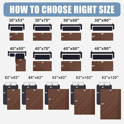 Smiry Waterproof Dog Bed Cover Pet Blanket, Soft Washable Dog Blanket for Furniture Bed Couch Sofa Reversible, Checkered (82"x120", Brown/Chocolate)