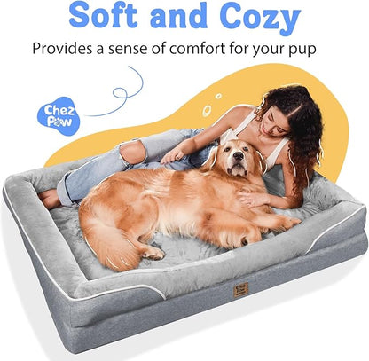 Orthopedic Removable Large Dog Bed -XL Large Dog Bed with Washable Cover and Removable Bolsters Non-Slip Bottom & Waterproof Pet Bed Sofa