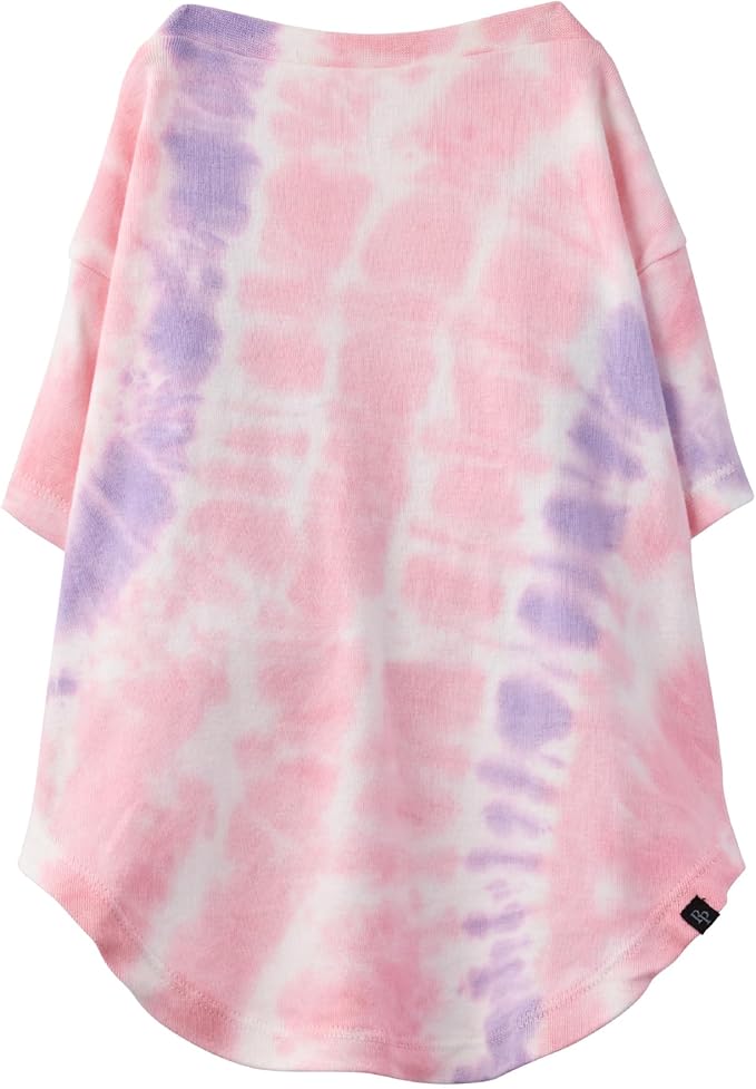 Pet Passion Toby II - The Perfect Tee, 3 Pack Short Sleeve Pet T-Shirt 100% Organic Cotton Tees Clothes for Small, Medium, Large Dogs, Pink Tie Dye, XX-Small (4-7 lbs)