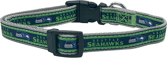 Pets First NFL Seattle Seahawks Licensed PET COLLAR, Small - Heavy-Duty, Strong, and Durable Dog Collar. Available in 31 Football Teams and 4 Sizes