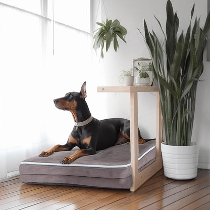 Laifug Orthopedic Memory Foam Pet(40"x 25"x 4",Slate Grey)/Dog Bed with Durable Waterproof Liner and Removable Washable Cover