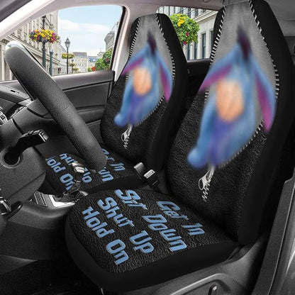 GENANY Cartoon Donkey Car Seat Covers Set of 2, Breathable Front Seat Covers for Truck Sedan SUV, Cute Car Accessories, Cartoon Gift for Women Men