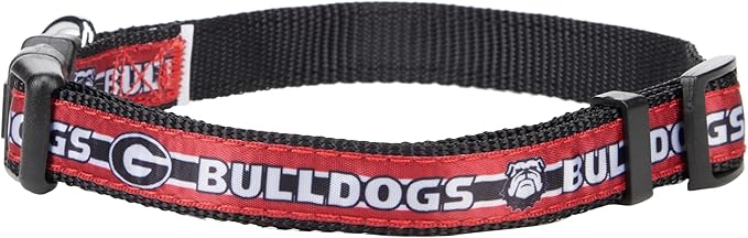 Pets First Collegiate PET Collar New Version Georgia Bulldogs Dog Collar, Size Medium. Best Sports Team Color for Dogs & Cats. A Shiny & Colorful Dog & Cat Collar Licensed by The NCAA