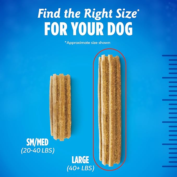 Dentalife Plus Digestive Support Dog Treats for Large Dogs 40 lbs. and up, Cleans Teeth, Freshens Breath, & Supports Healthy Gut, Chicken & Pumpkin Flavor, 7 oz., 6 Chews - 6 ct. Pouch (Pack of 2)